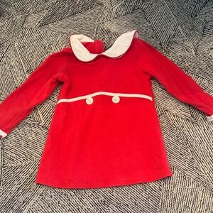 Red Dress with White Collar and Buttons
